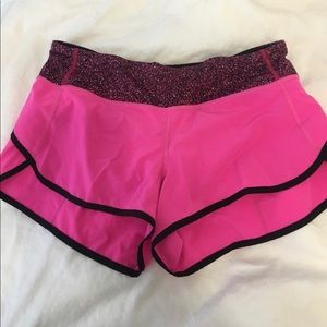 Hot pink lululemon speed shorts